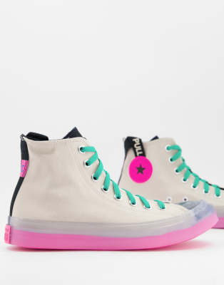 фото Высокие кеды песочного цвета converse chuck taylor all star cx-коричневый цвет