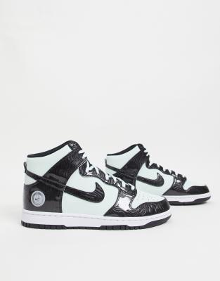 Высокие кроссовки светло-зеленого и черного цвета Nike Dunk High AS-Зеленый цвет