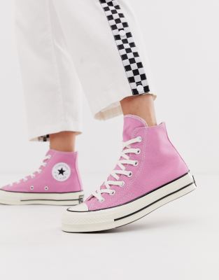 Высокие розовые кеды Converse Chuck '70 