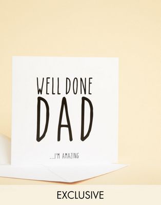 WACTT – Exclusive – Well Done Dad I'm Amazing – Kort till farsdag-Flerfärgad