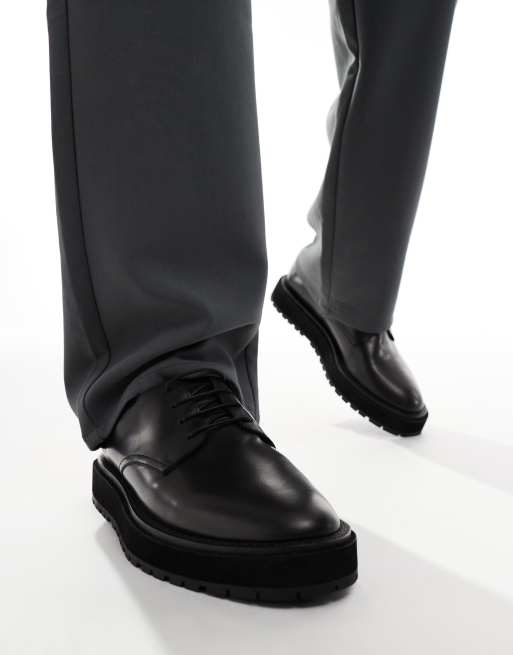 Walk London Ace derby shoes in black smooth leather