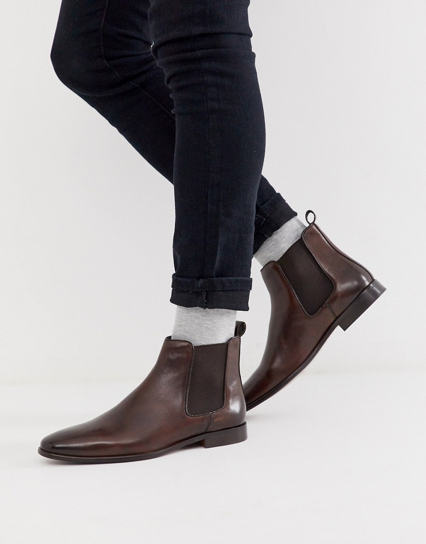 Walk London - Alfie - Chelsea boots in bruin leer
