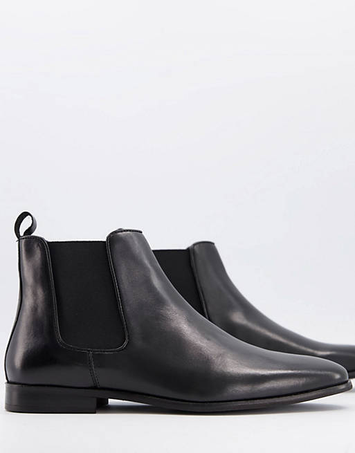 WALK London - Alfie - Chelsea-støvler i sort læder