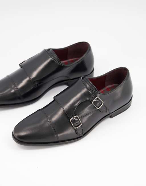 WALK London - Alfie - Scarpe in pelle nera con fibbia
