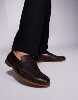 Walk London Brooklyn Penny loafers in brown leather