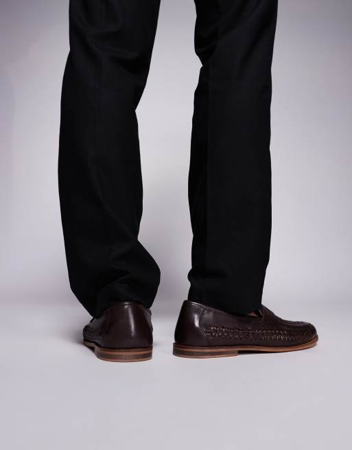 Walk London Arrow penny loafers in brown leather