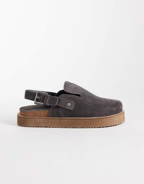 Walk London Barca clog mules in gray suede - view 1