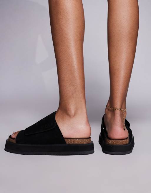 Walk London – Barca – Mules in Schwarz mit Klettriemen, 3 von 4