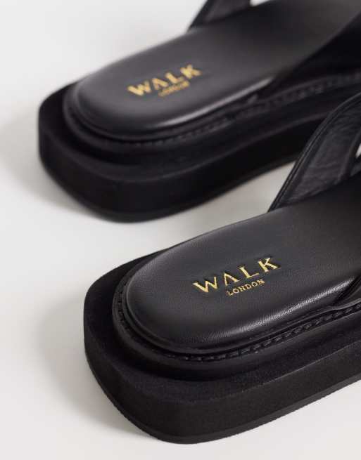 Walk London Berlin toe post in black leather, 4 of 4