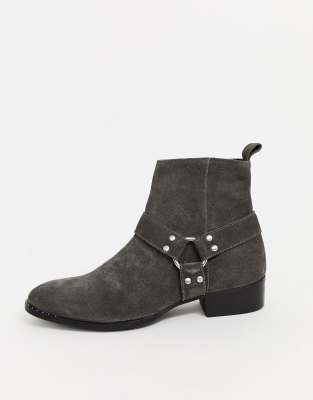 gray suede boots