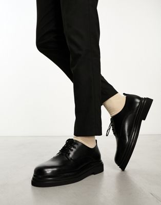 Walk London Brooklyn derby shoes in black leather - ASOS Price Checker