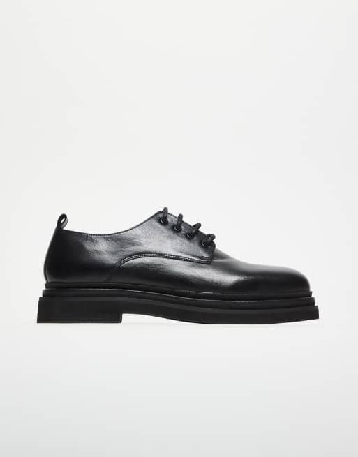 Walk London Brooklyn derby shoes in black leather