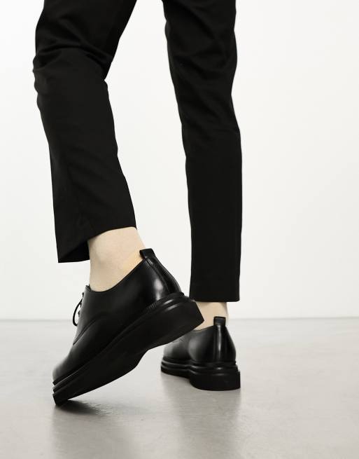 Walk London Brooklyn derby shoes in black leather