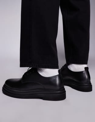 Walk London Brooklyn derby shoes in black leather