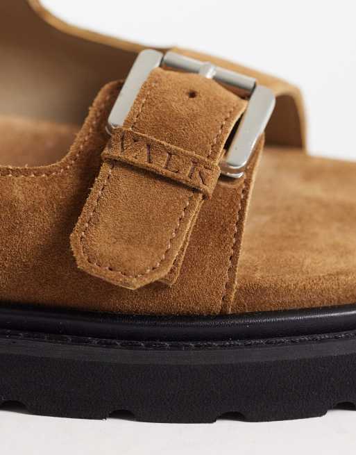 Walk London Budapest double strap sandal in tan suede, 4 of 4