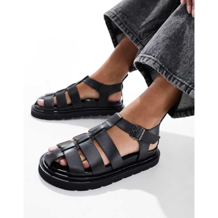 Walk London Budapest Fisherman Sandal in black | ASOS