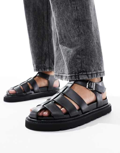 Walk London Budapest fisherman sandals in black, 2 of 4