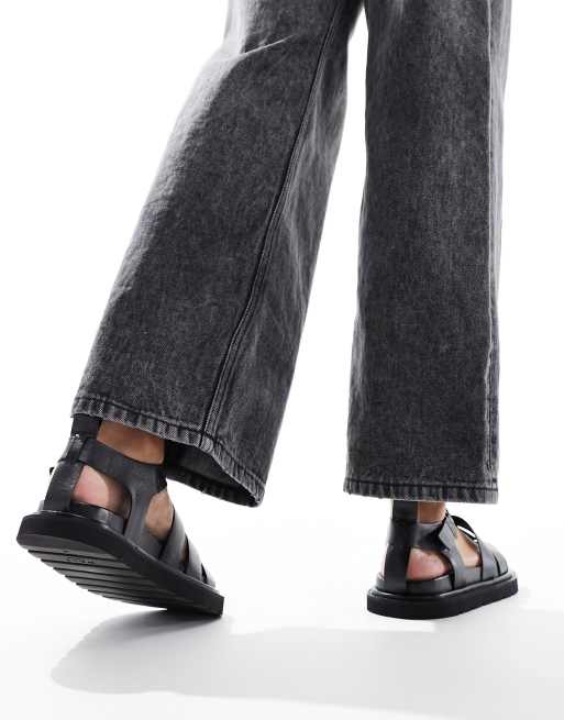 Walk London Budapest fisherman sandals in black, 4 of 4