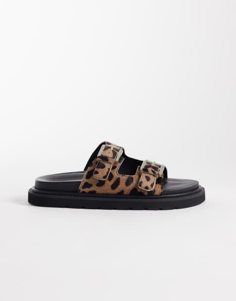 Walk London – Budapest – Leopardmönstrade sandaler med dubbla remmar - view 1