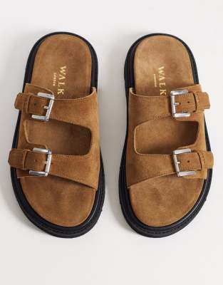 Budapest - Sandalen aus hellbraunem Wildleder mit zwei Riemen-Brown Brown 38