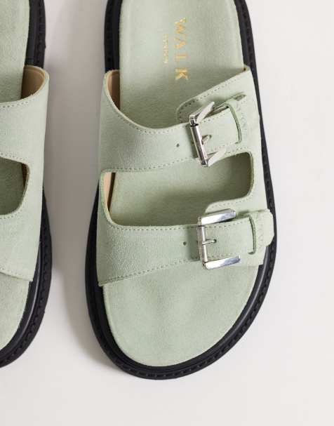 Walk London – Budapest – Sandalen aus Wildleder in Mint-Grün mit zwei Riemen - view 1