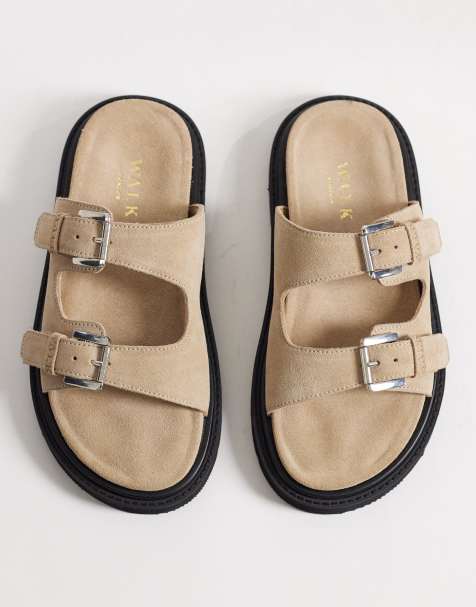 Walk London – Budapest – Sandalen aus Wildleder in Steinbeige mit zwei Riemen - view 1