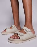 [WALK LONDON] Walk London Budapest velcro mules in off white leather 36 White
