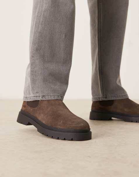 Walk London - Callum - Chelsea boots in bruin suède - view 1