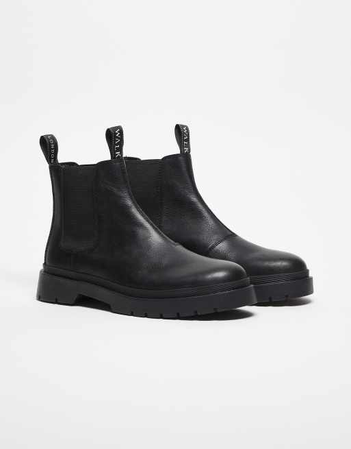 Walk London – Callum – Czarne sztyblety z przeszyciami, 4 z 5