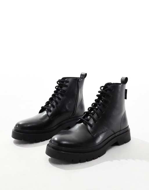 Walk London - Callum - Stivali stringati neri in pelle, 2 di 4