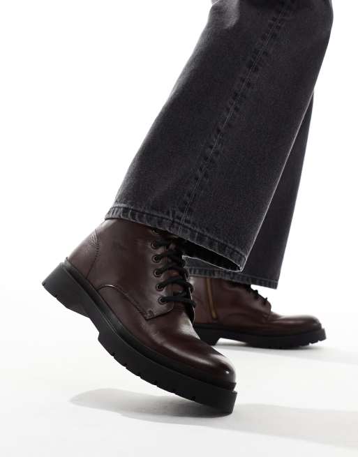 Walk London - Callum - Veterlaarzen in bruin leer