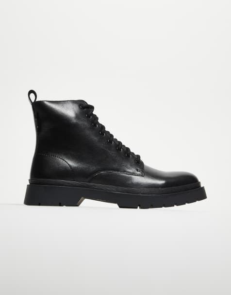Walk London - Callum - Veterlaarzen in zwart leer - view 1
