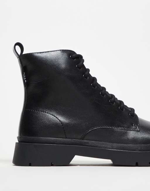 Walk London - Callum - Veterlaarzen van leer in zwart, 3 van 5