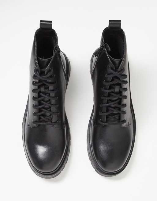 Walk London - Callum - Veterlaarzen van leer in zwart, 4 van 5