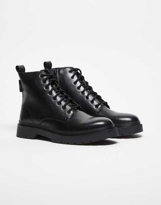 Walk London - Callum - Veterlaarzen van leer in zwart, 5 van 5