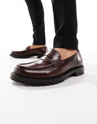 Walk London Campus loafers in brown leather - ASOS Price Checker