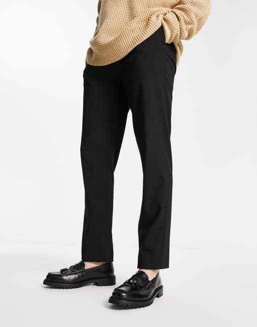 Walk London campus tassel loafers in black leather ASOS