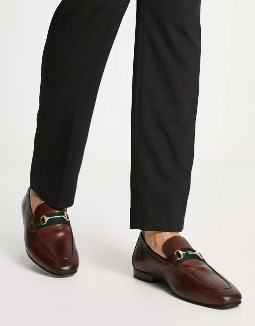 Walk London - Capri - Loafers met versiering van trens in bruin