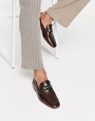 Walk London capri snaffle loafers in brown leather - ASOS Price Checker