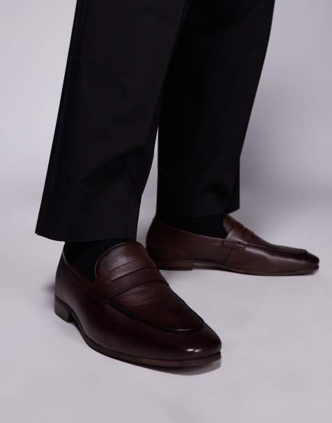 Walk London Capri saddle loafers in brown leather - view 1
