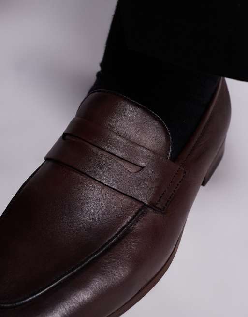 Walk London Capri saddle loafers in brown leather , 2 of 4