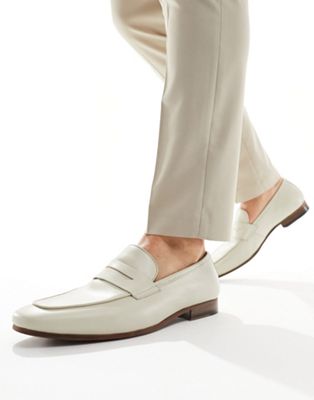  Capri Saddle Loafers In Off White Leather