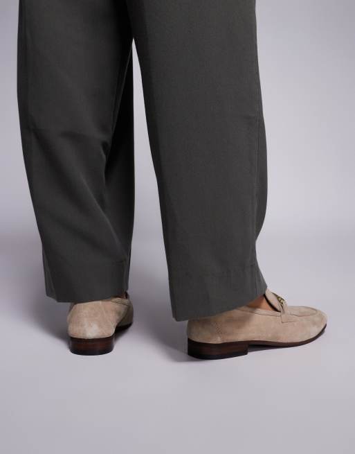 Walk London Capri trim loafer in stone suede, 3 of 4
