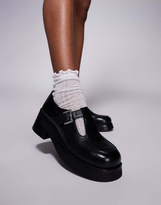 Walk London Cheryl buckle shoes in black leather, 3 of 4