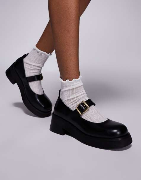 Walk London - Cheryl - Mary Jane schoenen van glad leer in zwart - view 1