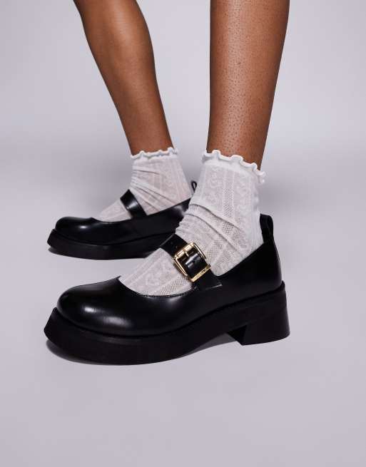 Walk London Cheryl mary jane shoes in black smooth leather, 3 of 4