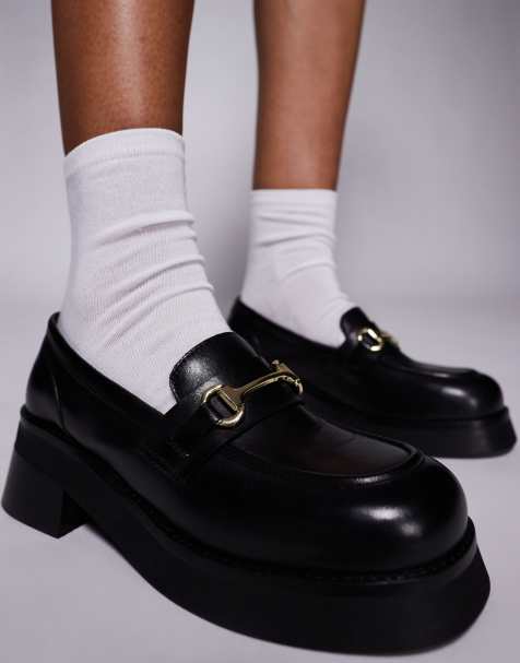 Walk London Cheryl trim loafers in black leather - view 1