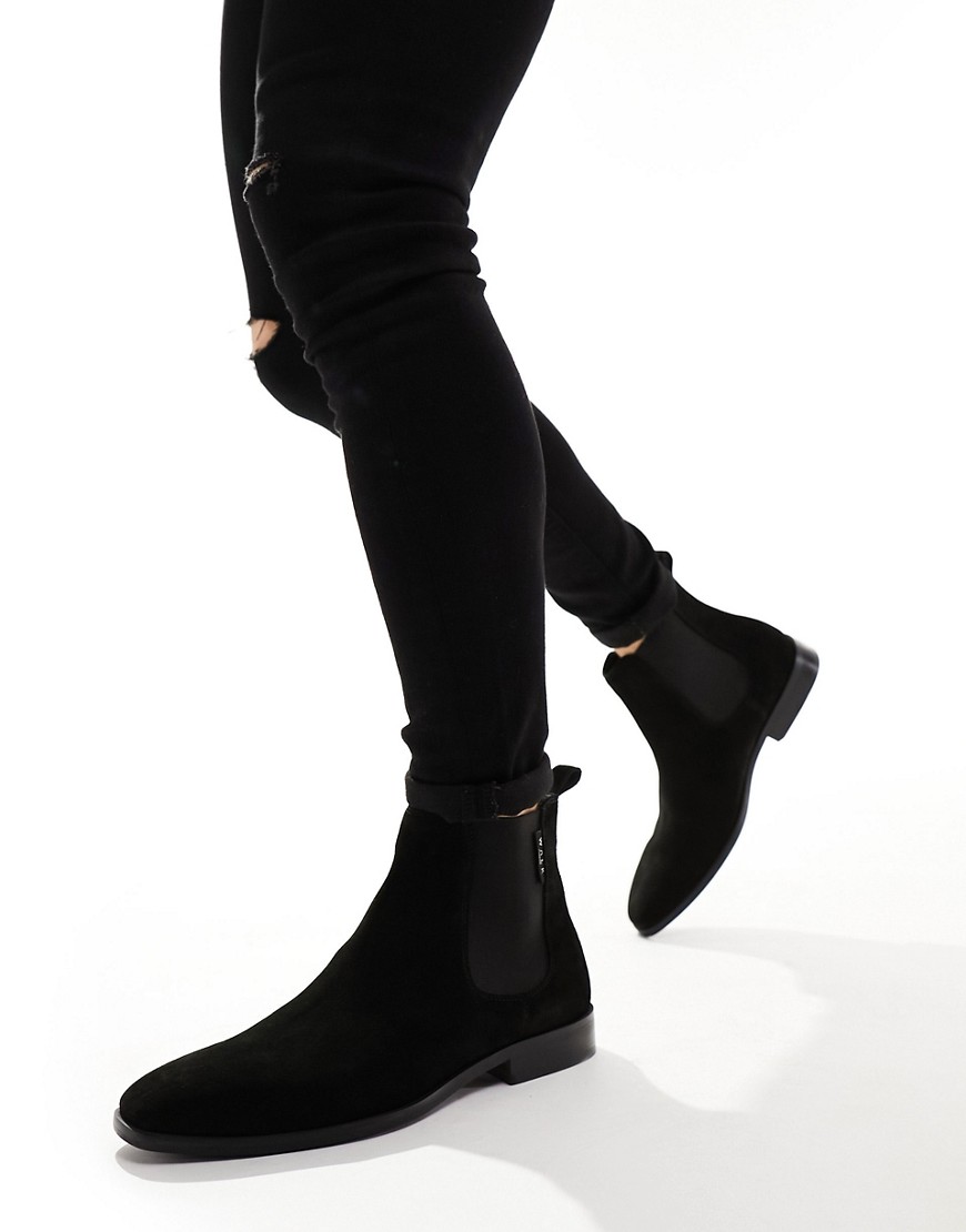 Walk London City Chelsea Boots In Black Suede