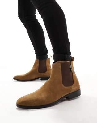 WALK LONDON Walk London City Chelsea Boots In Tan Suede-Brown