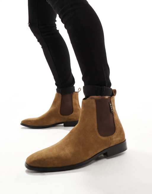  Walk London - City - Chelsea boots van lichtbruin suède